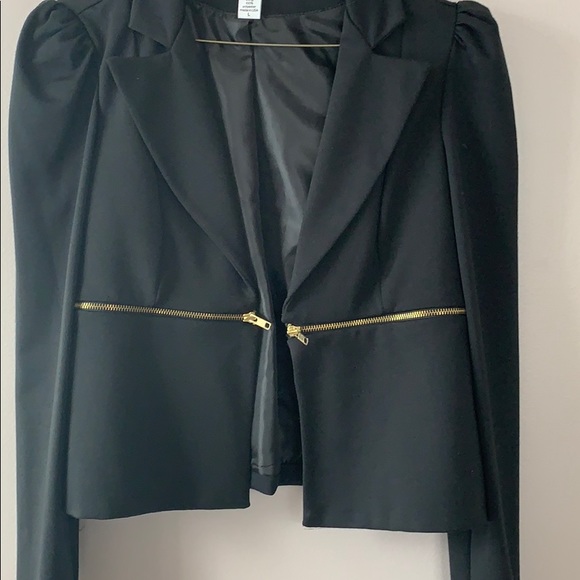 Bar III puff sleeve zipper detailed jacket L - Picture 2 of 5